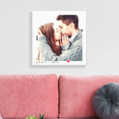 ミニマリスト ブラック タイポグラフィー レッド ハート フォト キャンバスプリント (インサイチュ (リビング))