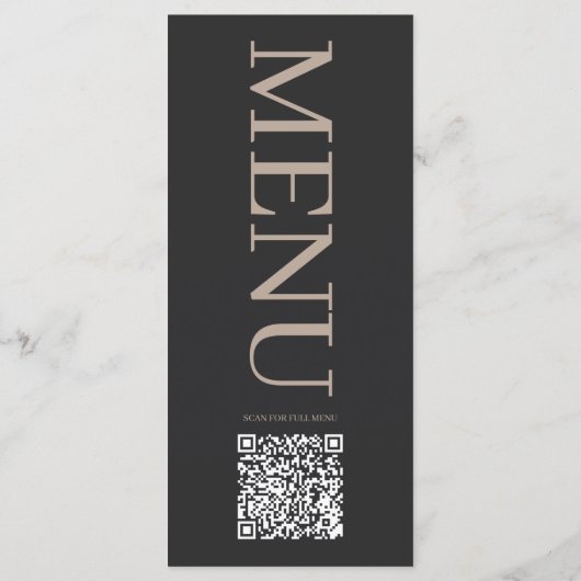 ミニマリスト ブラック ダーク レストラン ウェディング メニュー (裏面)