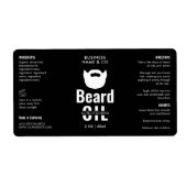 ミニマリスト ブラック ヒゲ オイル ドロッパー ボトル ラベル (正面)