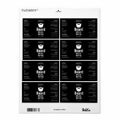 ミニマリスト ブラック ヒゲ オイル ドロッパー ボトル ラベル (フルシート)