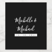 ミニマリスト ブラック プロフェッショナル モダン ワインラベル (シングルラベル)