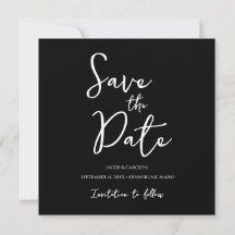 ミニマリスト ブラック＆ホワイトのSave the Date