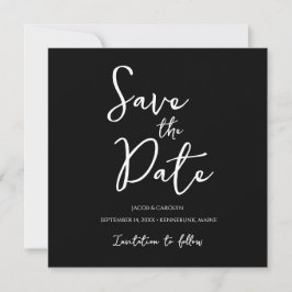 ミニマリスト ブラック&ホワイトのSave the Date 招待状