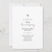 ミニマリスト・ブラック&ホワイト50結婚周年記念 招待状 (正面)