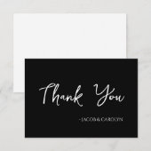 ミニマリスト ブラック＆ホワイト ありがとうカード 招待状 (正面/裏面)