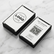 ミニマリスト ブラック ホワイト アートデコ ロゴ QR コード