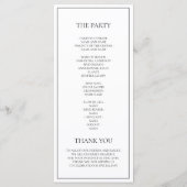 ミニマリスト ブラック&ホワイト ウェディング セレモニー プログラム (裏面)