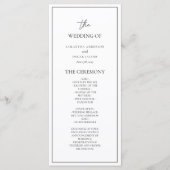 ミニマリスト ブラック&ホワイト ウェディング セレモニー プログラム (正面)