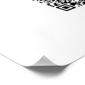 ミニマリスト ブラック ホワイト ウェディング プログラム QR コード ポスター (角)