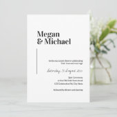 ミニマリスト ブラック＆ホワイト ウェディング 招待状 (スタンド正面)