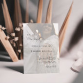 ミニマリスト ブラック ホワイト カリグラフィー フォト ウェディング 招待状