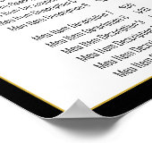 ミニマリスト ブラック ホワイト ゴールド テンプレート メニュー ポスター (角)