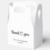 ミニマリスト ブラック&ホワイト サンクス ハート フェイバーボックス (見開き)