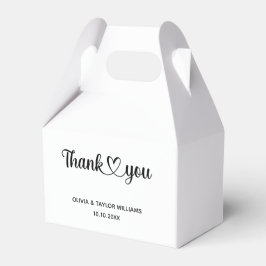 ミニマリスト ブラック＆ホワイト サンクス ハート フェイバーボックス