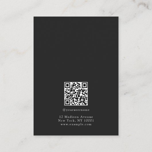 ミニマリスト ブラック&ホワイト ジュエリー ディスプレイ カード (裏面)
