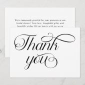 ミニマリスト ブラック ホワイト スクリプト サンキューカード (正面/裏面)