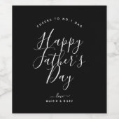 ミニマリスト・ブラック&ホワイト・ハッピー・ファーザー・デー ワインラベル (シングルラベル)