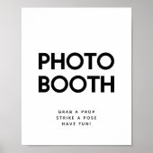 ミニマリスト ブラック＆ホワイト フォトブース ウェディング サイン (正面)