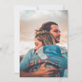 ミニマリスト ブラック＆ホワイト フォト スクリプト ウェディング 招待状 (裏面)