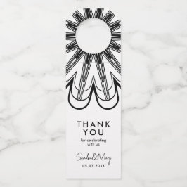 ミニマリスト ブラック&ホワイト フラワー ありがとう ボトルネックタグ