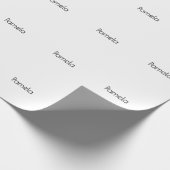 ミニマリスト ブラック&ホワイト プロフェッショナル モダン ネーム ラッピングペーパー (角)