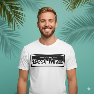 ミニマリスト ブラック&ホワイト ベストマン 飲み会チーム Tシャツ