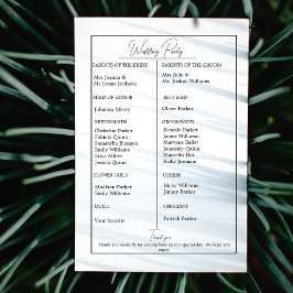 ミニマリスト ブラック＆ホワイト モノグラム ウェディングプログラム セーブザデート