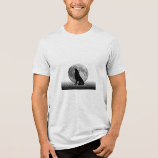 ミニマリスト ブラック&ホワイト ルナウルフ グラフィックTシャツ トライブレンドTシャツ