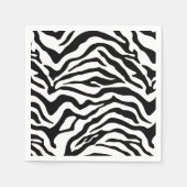 ミニマリスト ブラック ホワイト 動物柄 スタンダードカクテルナプキン (正面)