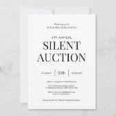 ミニマリスト ブラック＆ホワイト 法人 サイレントオークション 招待状 (正面)