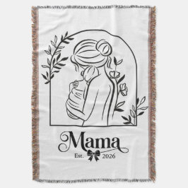 ミニマリスト ブラック&ホワイト 1st Mother's Day Est. スローブランケット