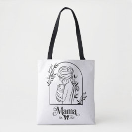 ミニマリスト ブラック&ホワイト 1st Mother's Day Est. トートバッグ