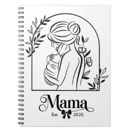ミニマリスト ブラック&ホワイト 1st Mother's Day Est. ノートブック