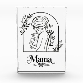 ミニマリスト ブラック&ホワイト 1st Mother's Day Est. フォトブロック
