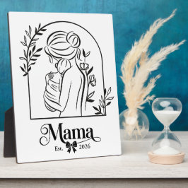 ミニマリスト ブラック&ホワイト 1st Mother's Day Est. フォトプラーク