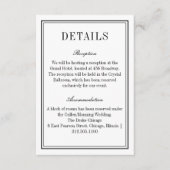 ミニマリスト ブラック&ホワイト QRコード ウェディングインフォ エンクロージャーカード (正面)