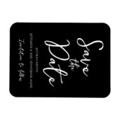 ミニマリスト ブラック＆ホワイト Save the Date マグネット (横)