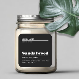 ミニマリスト ブラック モダン キャンドル 製品ラベル スクエアシール