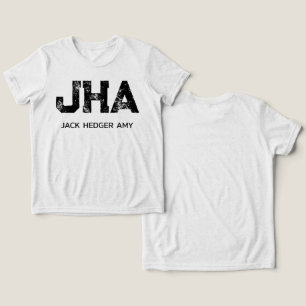 ミニマリスト ブラック 三文字 モノグラム 名前 ホワイト トライブレンドＴシャツ