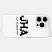 ミニマリスト ブラック 三文字 モノグラム 名前 ホワイト Case-Mate iPhoneケース (裏面 (横))