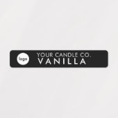 ミニマリスト ブラック 個人ロゴ キャンドルラベル ラベル (デザイン1)