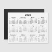 ミニマリスト ブラック 2026 マグネットカレンダー (正面/裏面)