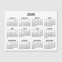 ミニマリスト ブラック 2026 マグネットカレンダー