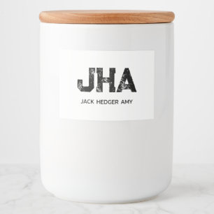 ミニマリスト ブラック 3文字 モノグラム 名前 ホワイト フードラベル