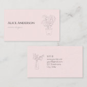 ミニマリスト・ブラッシュピンクのインテリアデザイナー 名刺 (正面/裏面)