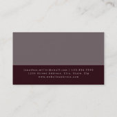 ミニマリスト・ブルゴーニュ&グレー |プロフェッショナル 名刺 (裏面)