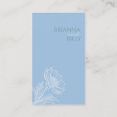 ミニマリスト・ブルー結婚フローラ エンクロージャーカード (裏面)