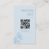 ミニマリスト・ブルー結婚フローラ エンクロージャーカード (正面)