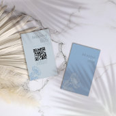 ミニマリスト・ブルー結婚フローラ エンクロージャーカード