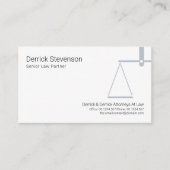 ミニマリスト・ブルー・はかりで測オブ・ジャスティス、弁護士 名刺 (正面)